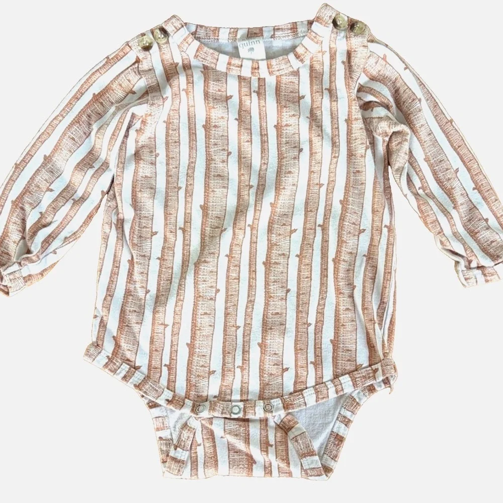 Kate Quinn 2 Bodysuit Set 6-12M Organic Cotton Woodland Birch Print Woodland